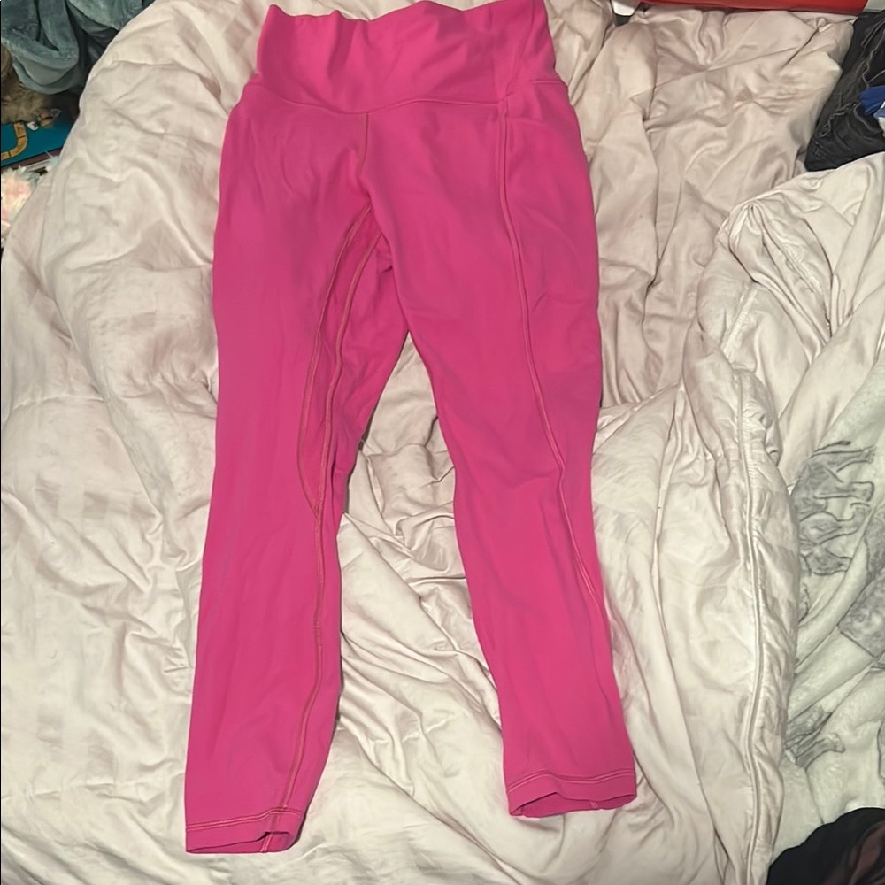 Pink High-Waisted Lululemon Leggings